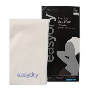 NEW IN BOX Easydry Eco Premium Hair Towels White (8 In A Box) 32x17" Smooth Hair